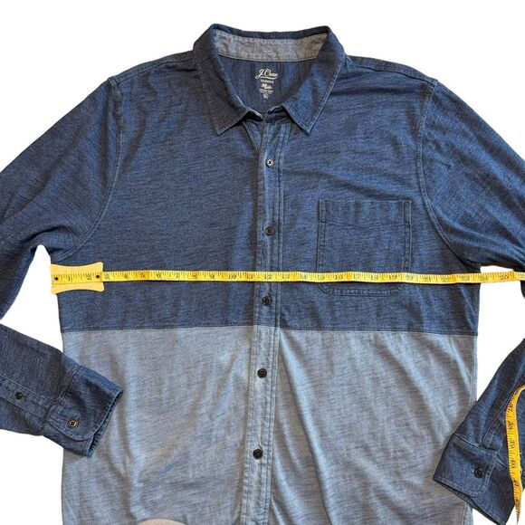 J. Crew Indigo Men's Dyed Colorblock Harbor Shirt Size XL - Picture 5 of 8